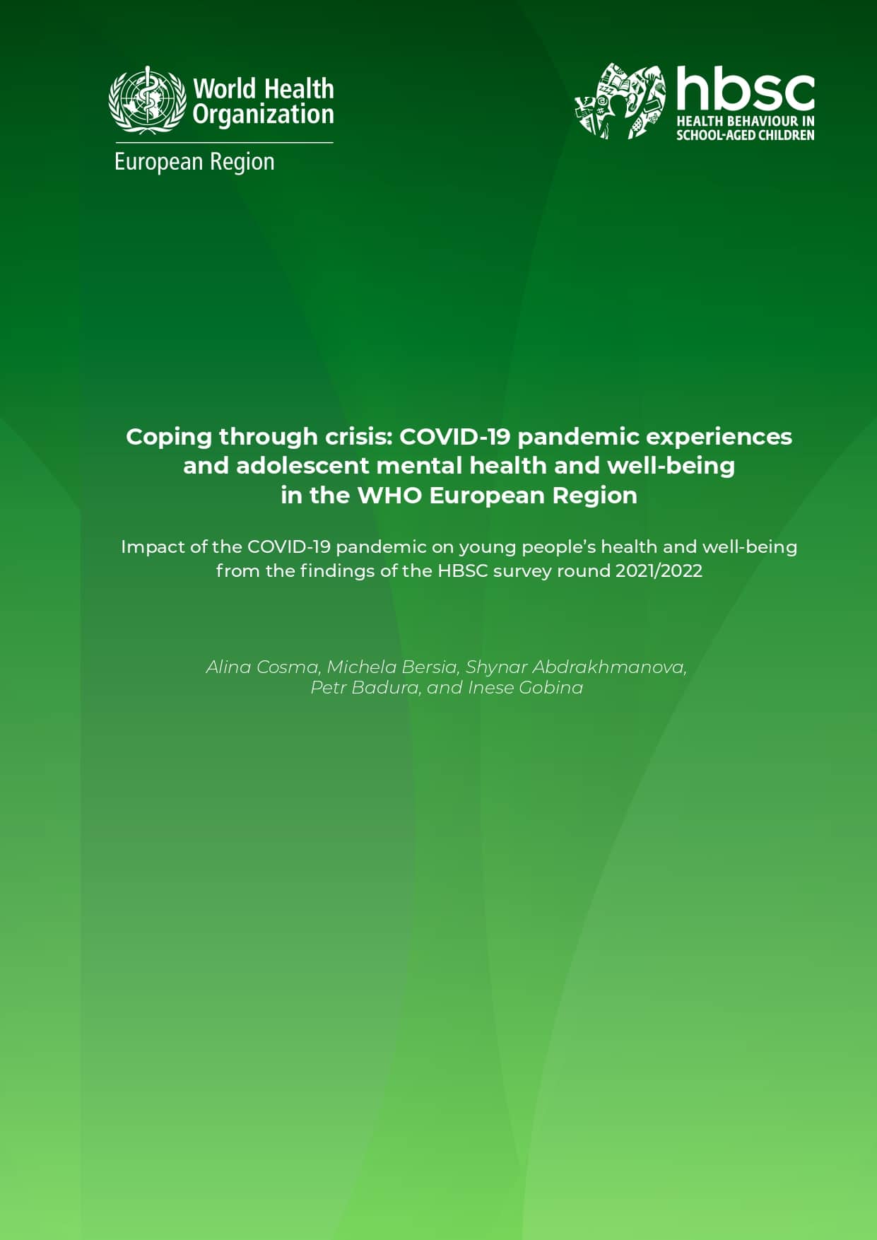 Cover of 'Coping through crisis: COVID-19 pandemic experiences and adolescent mental health and well-being in the WHO European Region'