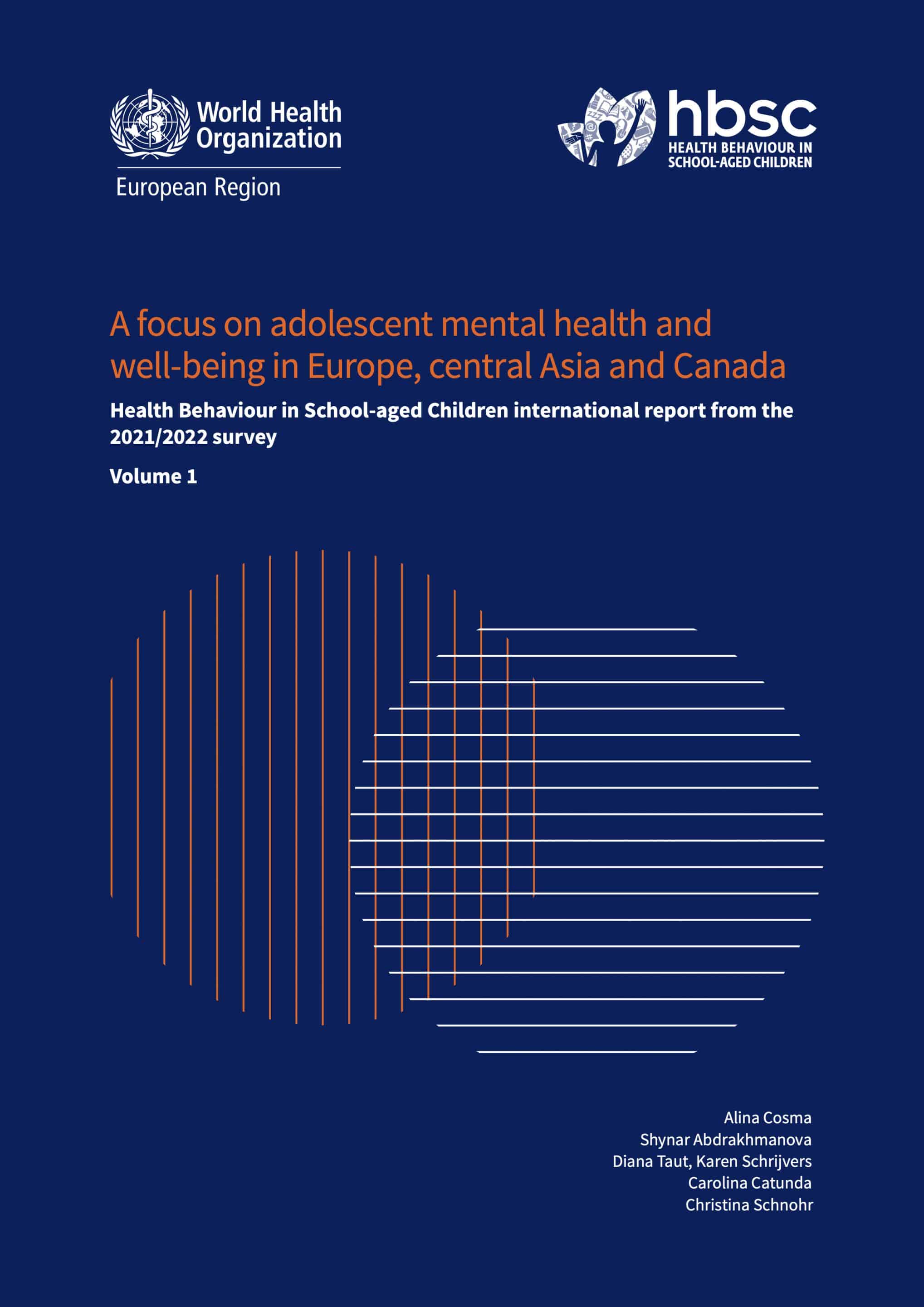Front cover of the first volume of the HBSC study international report from the 2021/22 survey