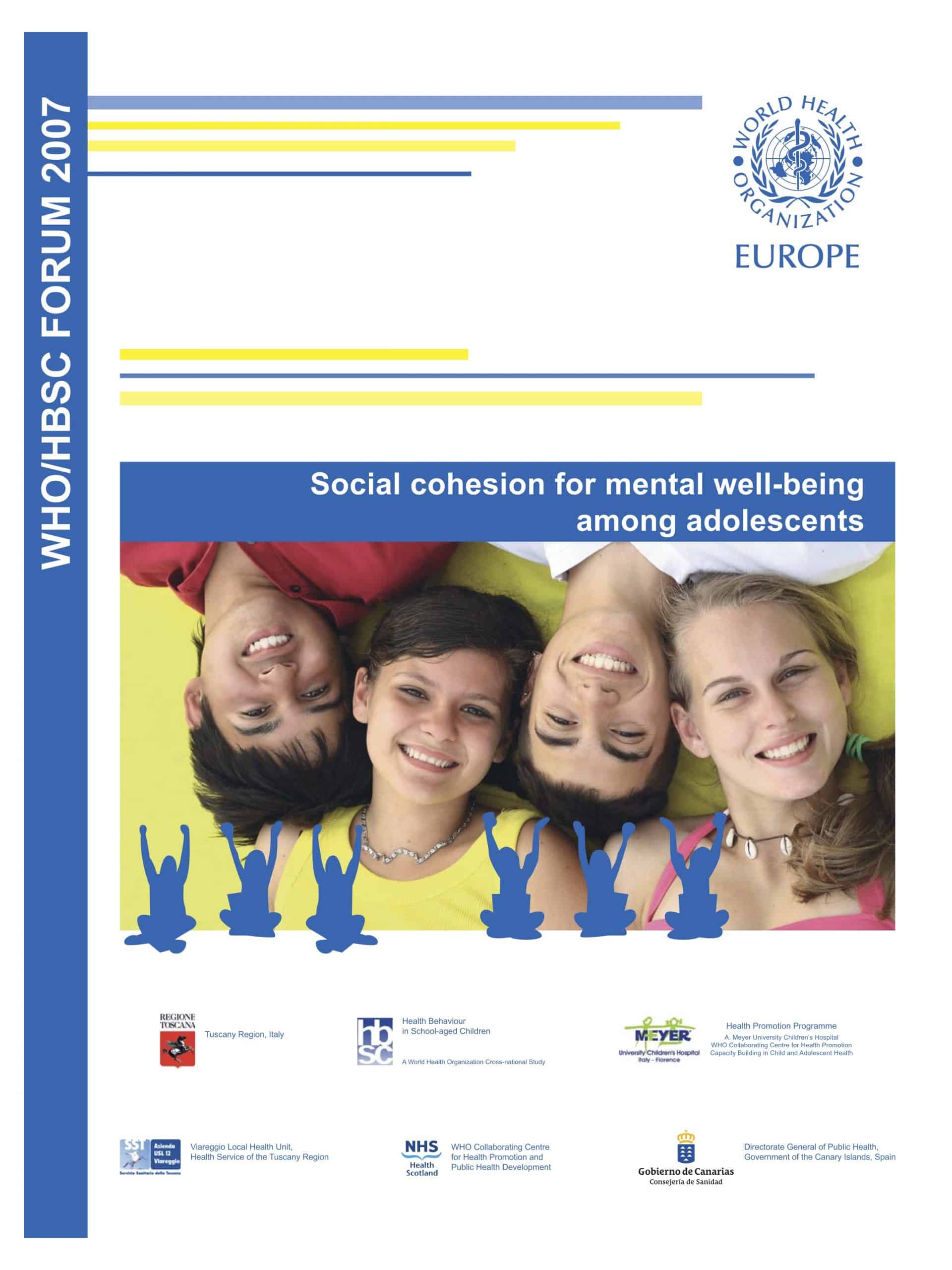 Social cohesion for mental well-being adolescents report cover