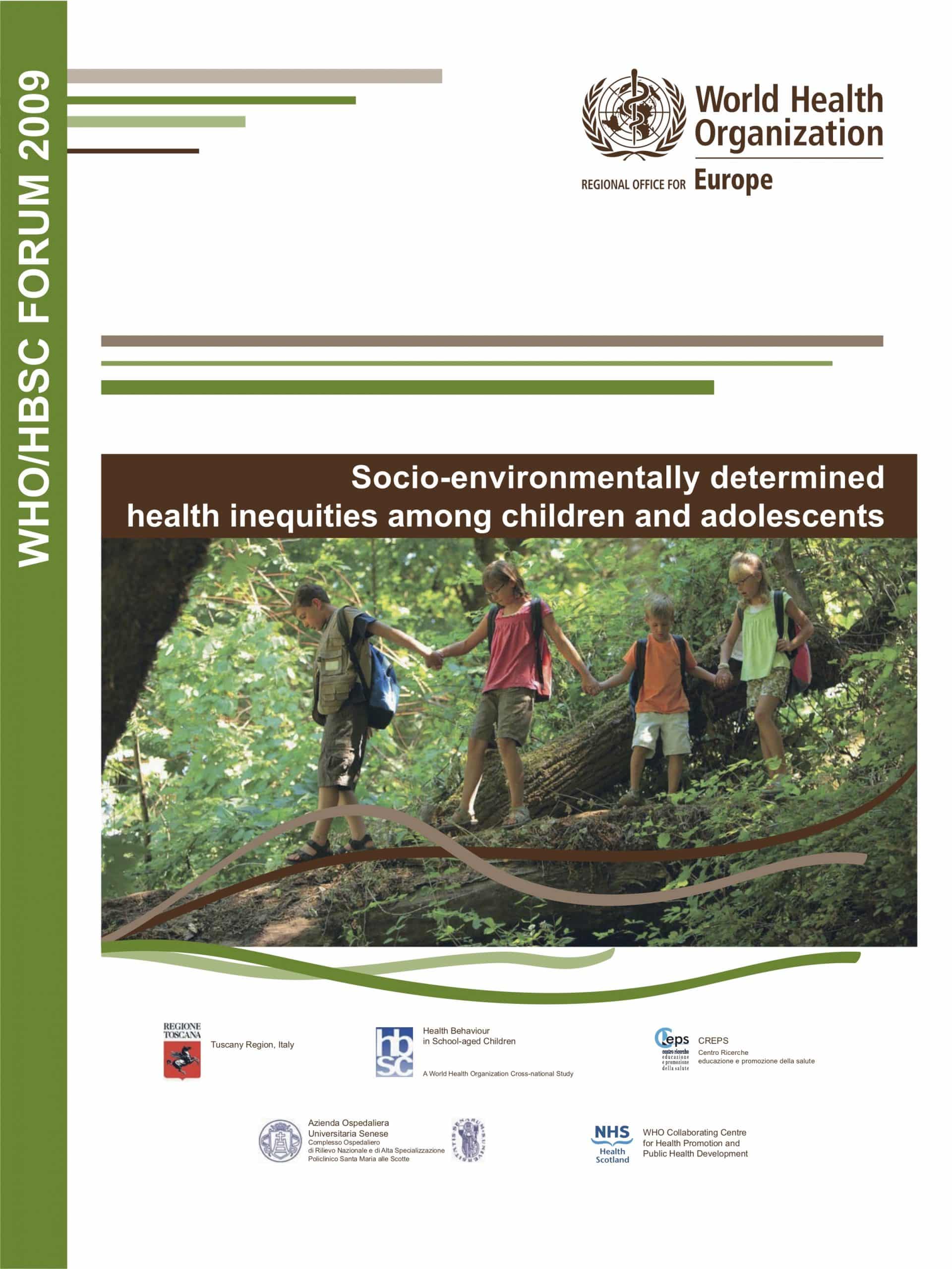 Socio-environmentally determined health inequities among children and adolescents report cover